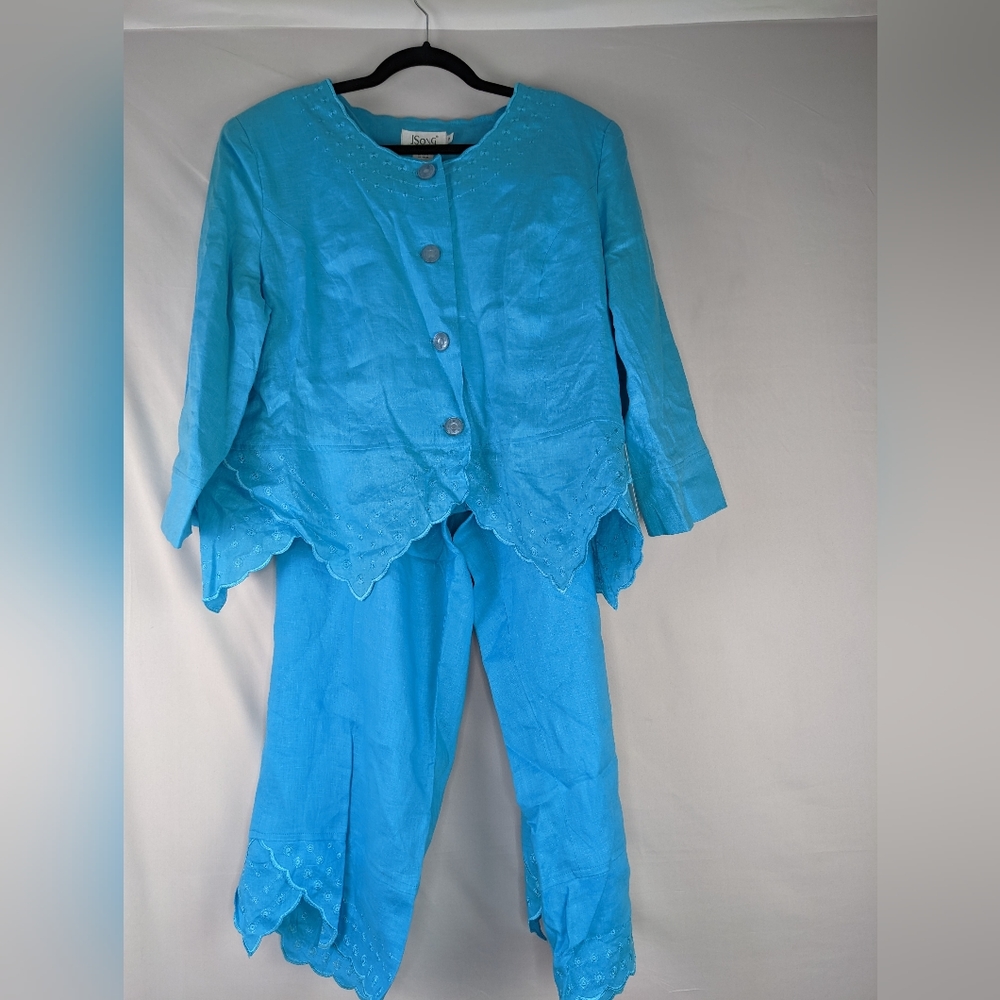 NWT JSONG  WOMEN'S LINEN PANTS SUIT SET  SIZE 18